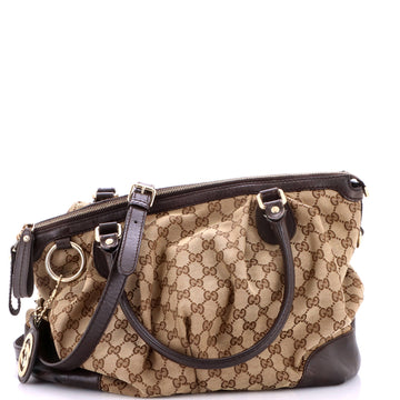 Gucci Sukey Top Handle Satchel Gg Canvas