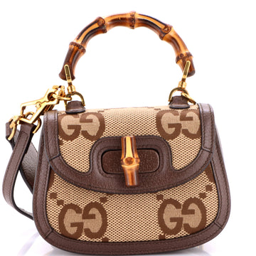 Gucci Bamboo Top Handle Bag Jumbo Gg