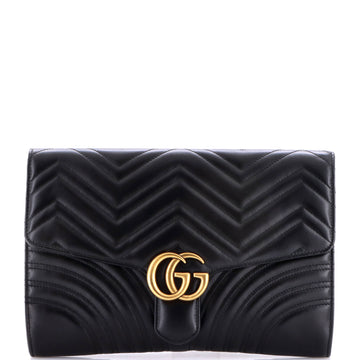 Gucci Gg Marmont Flap Clutch Matelasse
