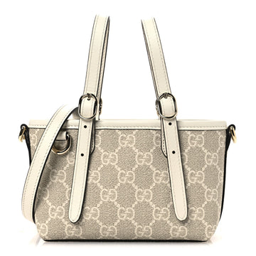 Gucci Gg Supreme Emblem Mini Bag Beige