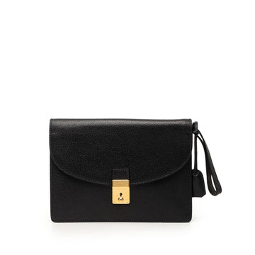 Gucci Calfskin Padlock Wristlet Clutch