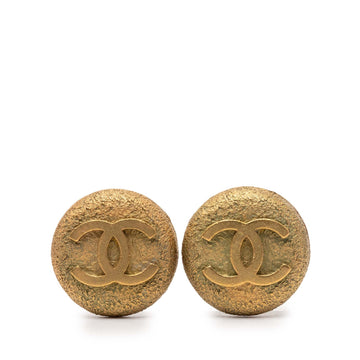 Chanel Gold Plated Cc Round Clip On