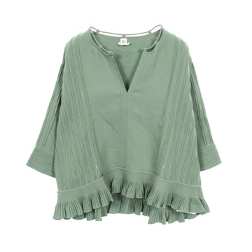 Hermes Frill Blouse Shirt Top #34 Silk