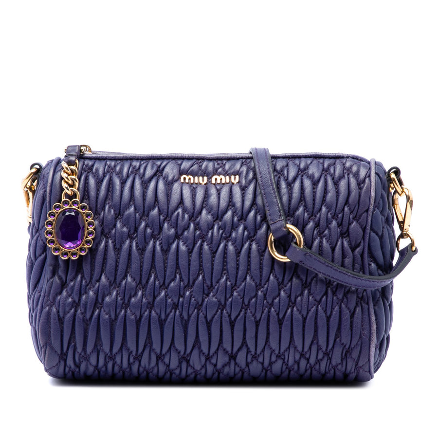 Miu Matelasse Nappa Crystal