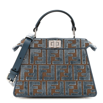 Fendi Velvet Jacquard Ff Small Peekaboo