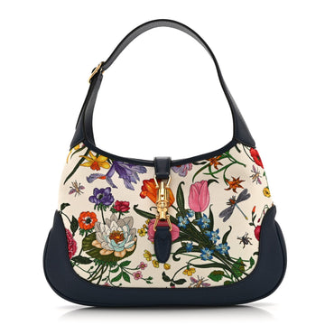 Gucci Canvas Flora Medium Jackie Hobo