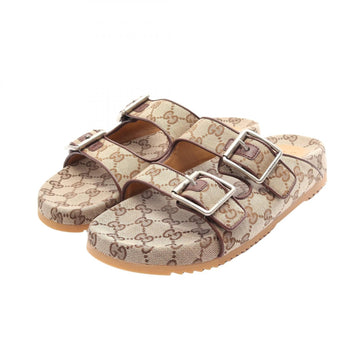 Gucci Gg Canvas Sandals Shoes Leather