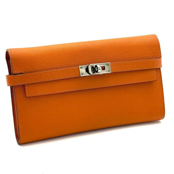 Hermès Kelly Wallet Silver Hardware Long