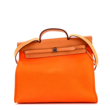 Hermes Herbag Zip Leather And Toile 39
