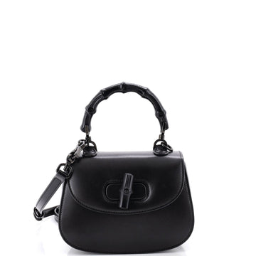 Gucci Bamboo Top Handle Bag Leather Mini
