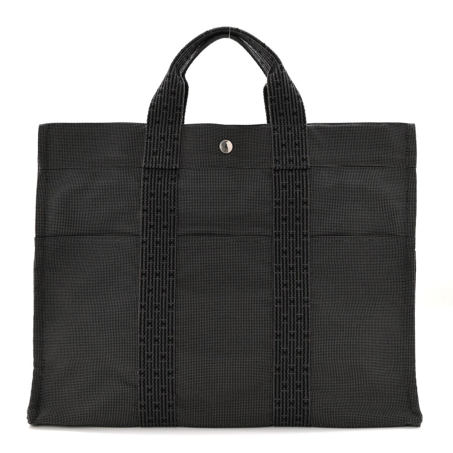 Hermes Canvas Herline Mm Tote Grey