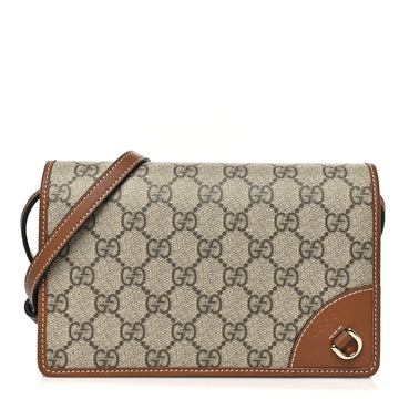 Gucci Gg Emblem Wallet With Strap Beige
