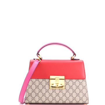 Gucci Padlock Top Handle Bag Gg Coated