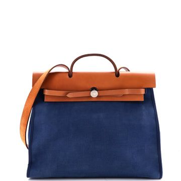 Hermes Herbag Zip Leather And Toile 39