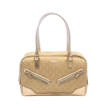 Gucci Gg Canvas Handbag Shoulder Leather
