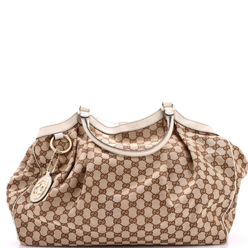 Gucci Sukey Tote Gg Canvas With Leather