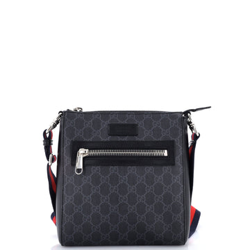 Gucci Web Strap Front Zip Messenger Bag