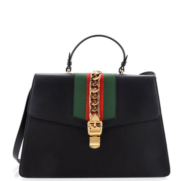 Gucci Sylvie Top Handle Bag Leather