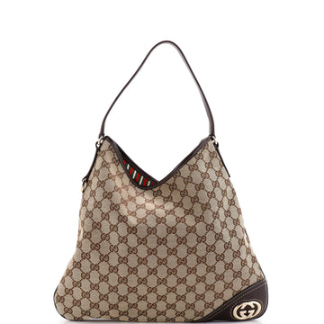 Gucci New Britt Hobo Gg Canvas Medium