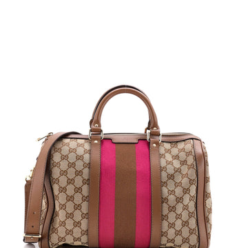 Gucci Vintage Web Boston Bag Gg Canvas