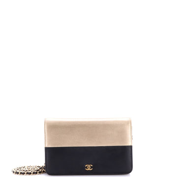 Chanel Bicolor Wallet On Chain Leather