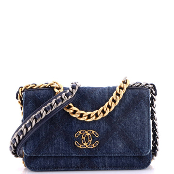 Chanel 19 Wallet On Chain Quilted Denim