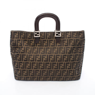 Fendi Zucca Tote Handbag Canvas Leather