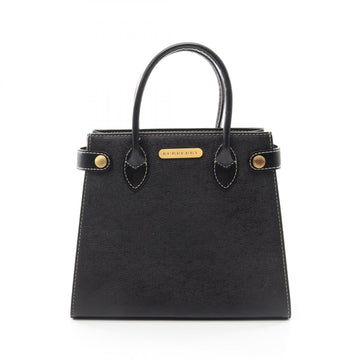 Burberry Logo Handbag Leather Black Ghw