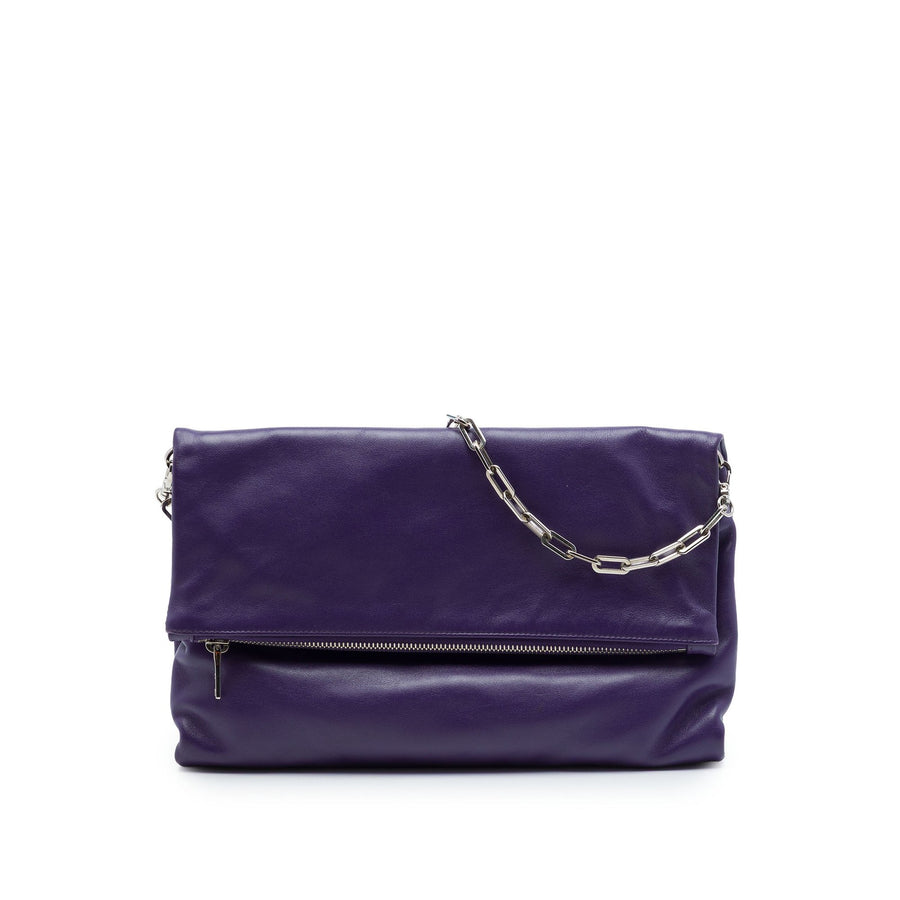 Prada Soft Calf Fold Over Shoulder Bag