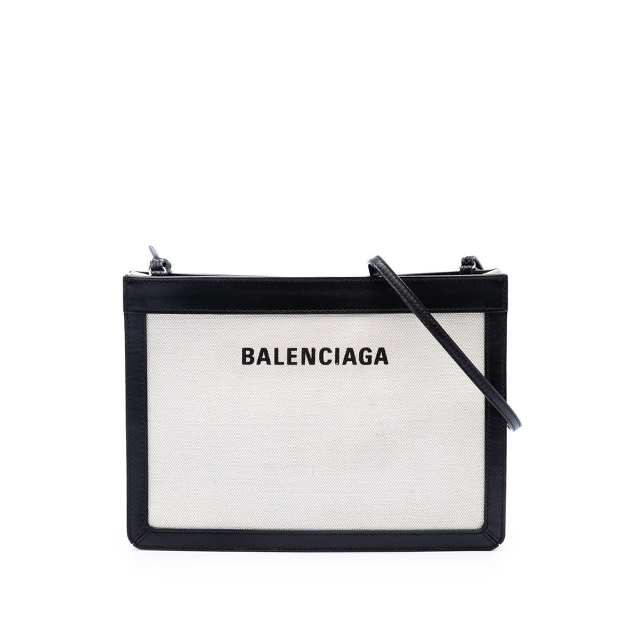 Balenciaga Canvas Navy Pochette M
