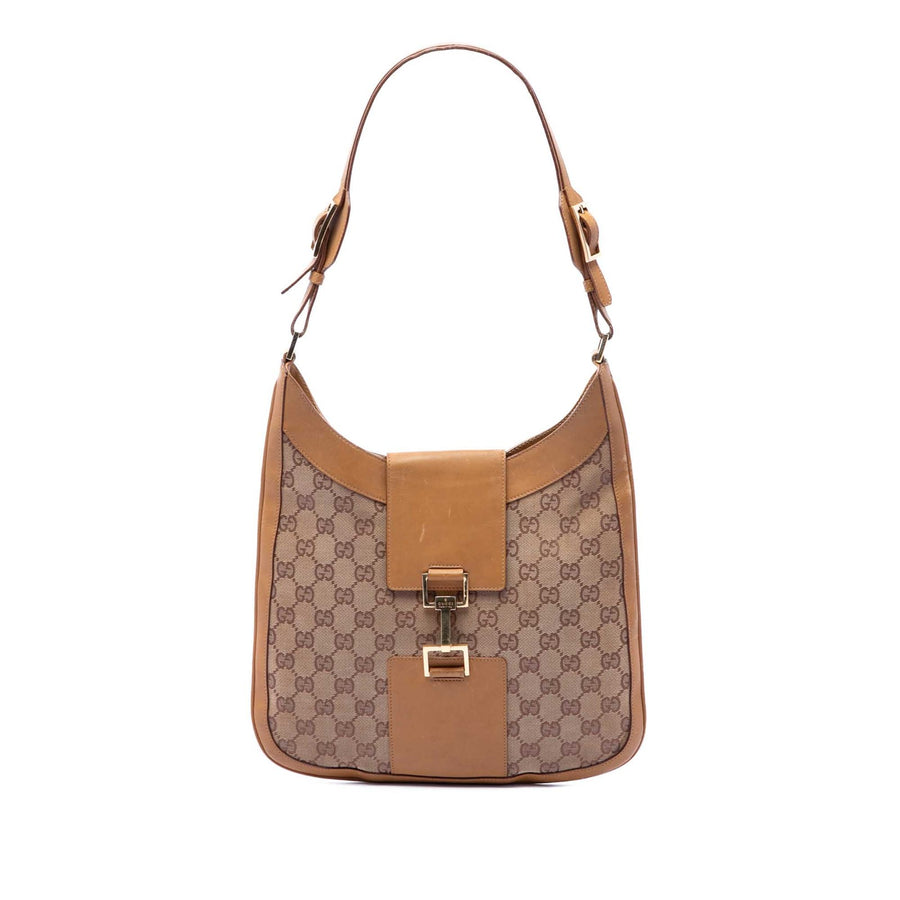 Gucci Gg Canvas Jackie Shoulder Bag Pre-