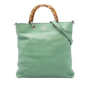 Gucci Tall Calfskin Bamboo Shopper Tote