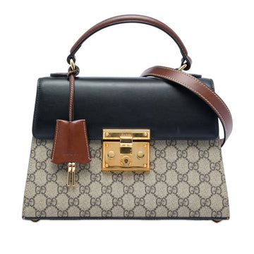 Gucci Small Gg Supreme Padlock Satchel