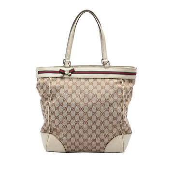 Gucci Gg Canvas Web Mayfair Tote Pre-