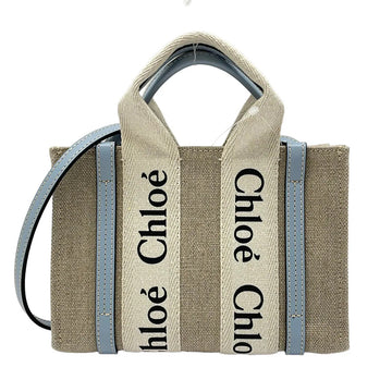 Chloe Woody Mini Tote Bag Gray Beige