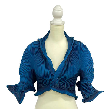 Isseymiyake Blue Gray Women's Jacket