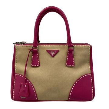 Prada Canapa City Beige Pink Canvas
