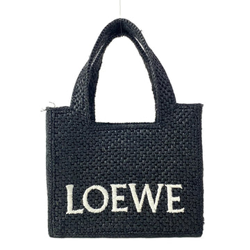 Loewe Font Tote Mini Black White Raffia