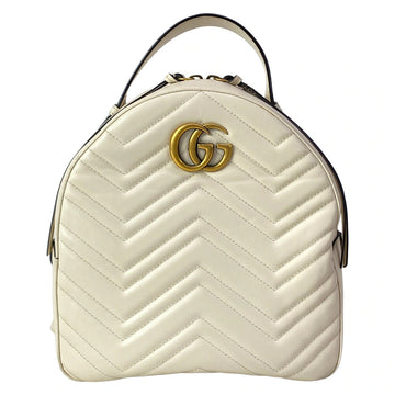 Gucci Gg Marmont Cream Leather Backpack