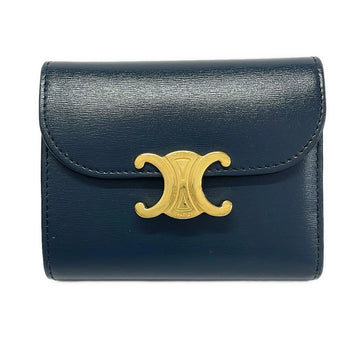 Celine Small Flap Wallet Triomphe Navy