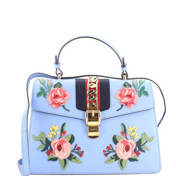 Gucci Sylvie Top Handle Bag Embroidered