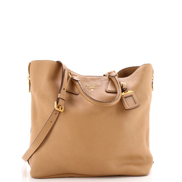 Prada Side Zip Convertible Tote Vitello