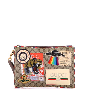 Gucci Courrier Pouch Gg Coated Canvas