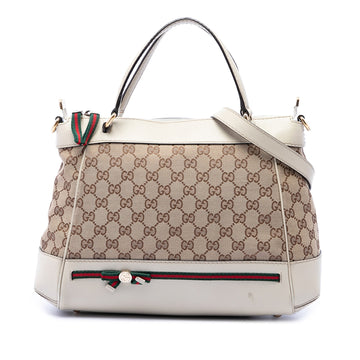 Gucci Gg Canvas Web Mayfair Satchel Pre-