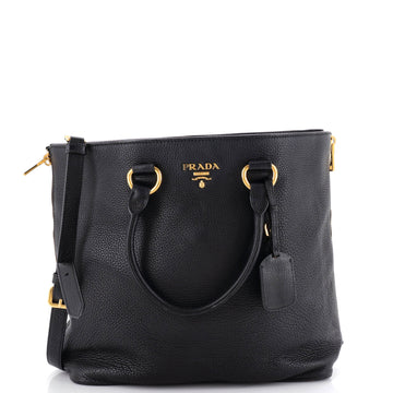 Prada Side Zip Convertible Tote Vitello