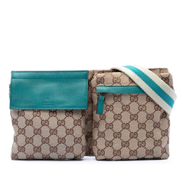 Gucci Gg Canvas Web Double Pocket Belt