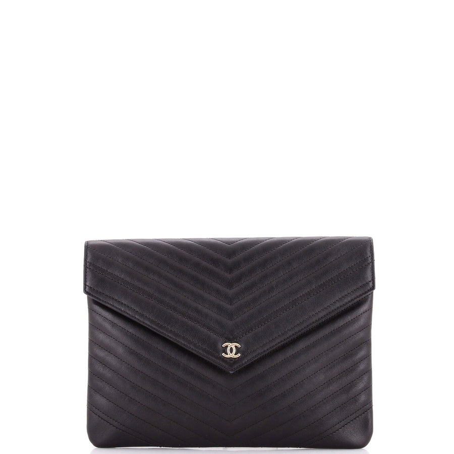 Chanel Statement Pouch Chevron Caviar