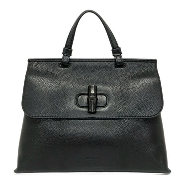 Gucci Bamboo Daily Black Leather Handbag