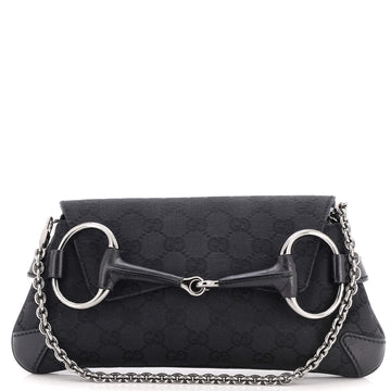 Gucci Horsebit Chain Clutch Gg Canvas
