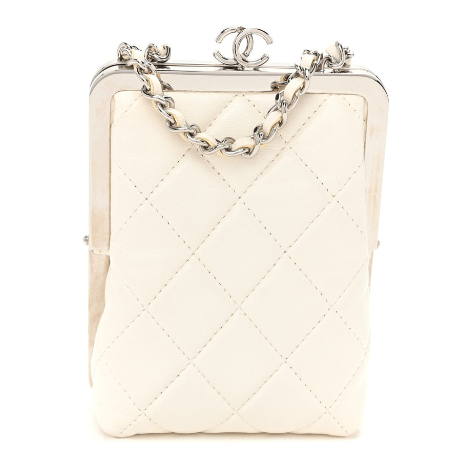 Chanel Lambskin Plexi Quilted Cc Evening